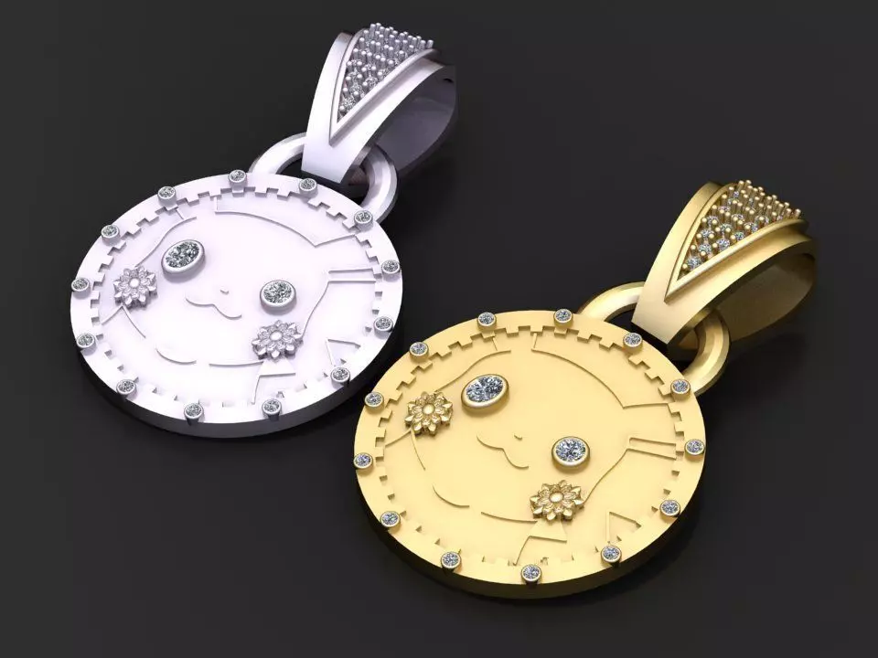 PICKACHU CARTOON CHARACTER PENDANT  3D print model_0