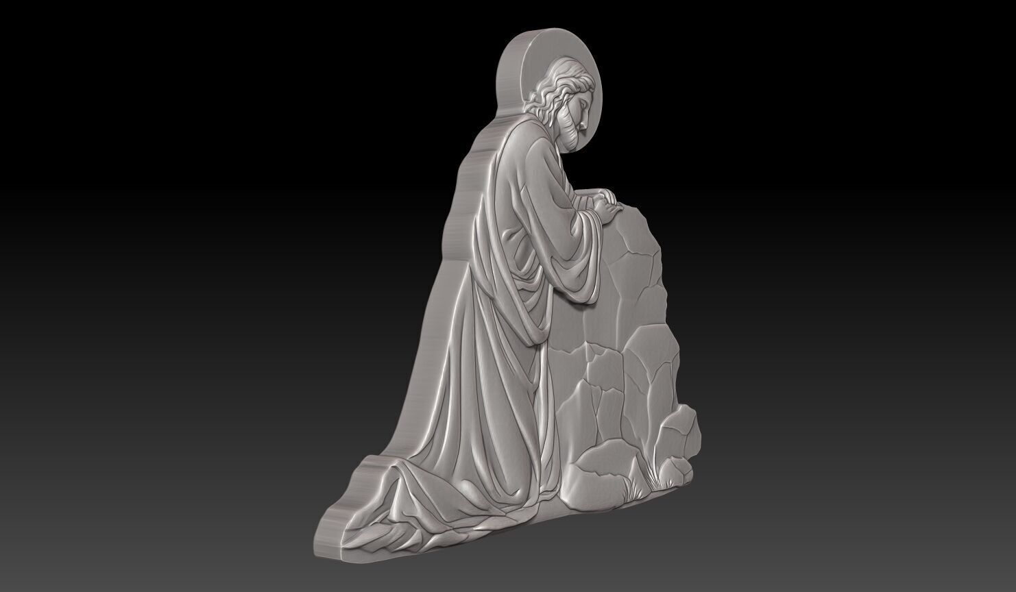 Jesus Christ praying in the Garden of Gethsemane - 250531 3D print model_4