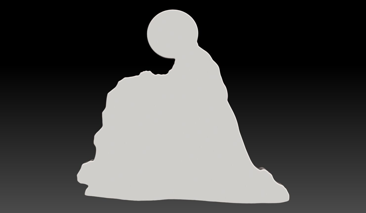 Jesus Christ praying in the Garden of Gethsemane - 250531 3D print model_10