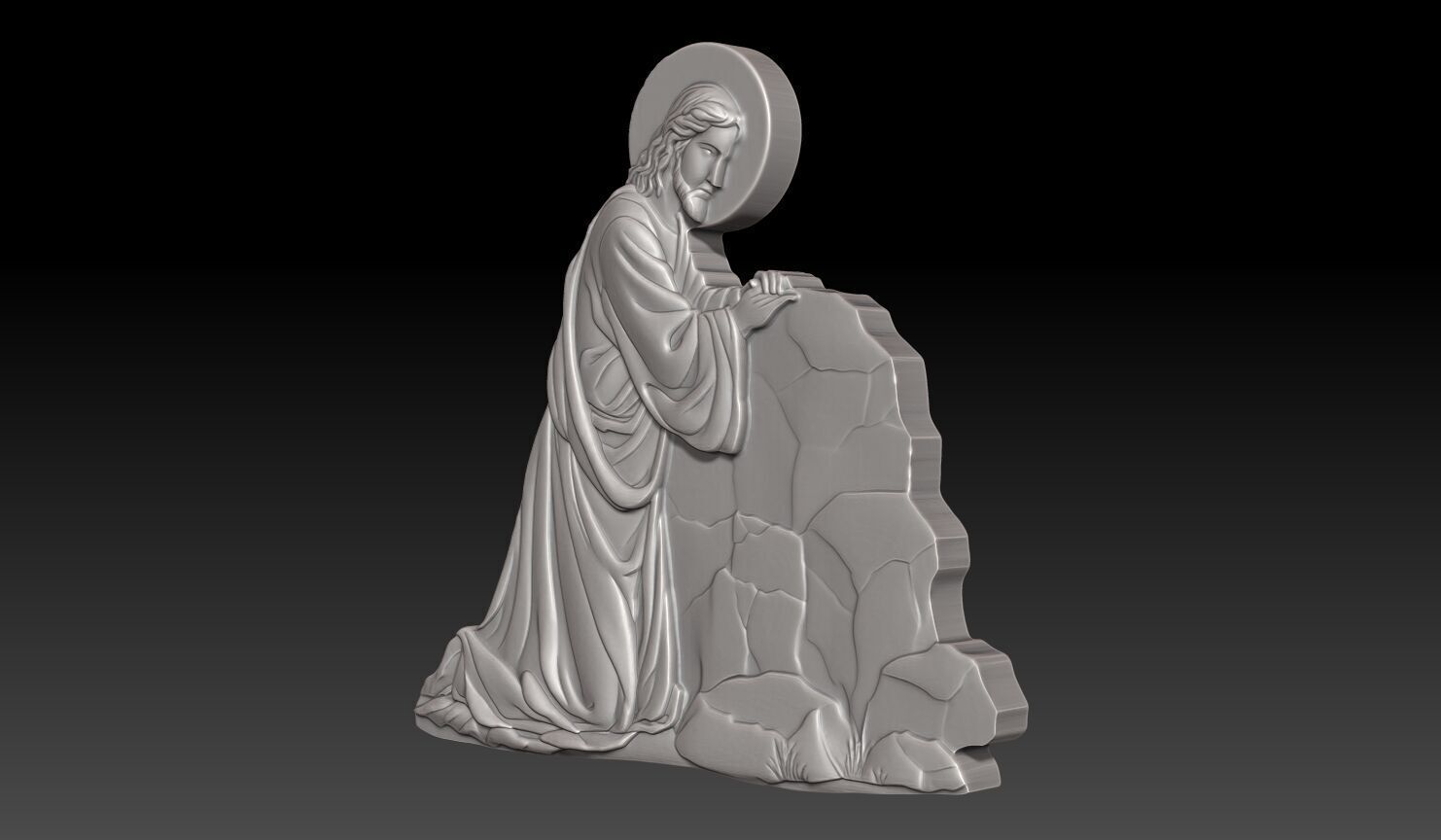 Jesus Christ praying in the Garden of Gethsemane - 250531 3D print model_2