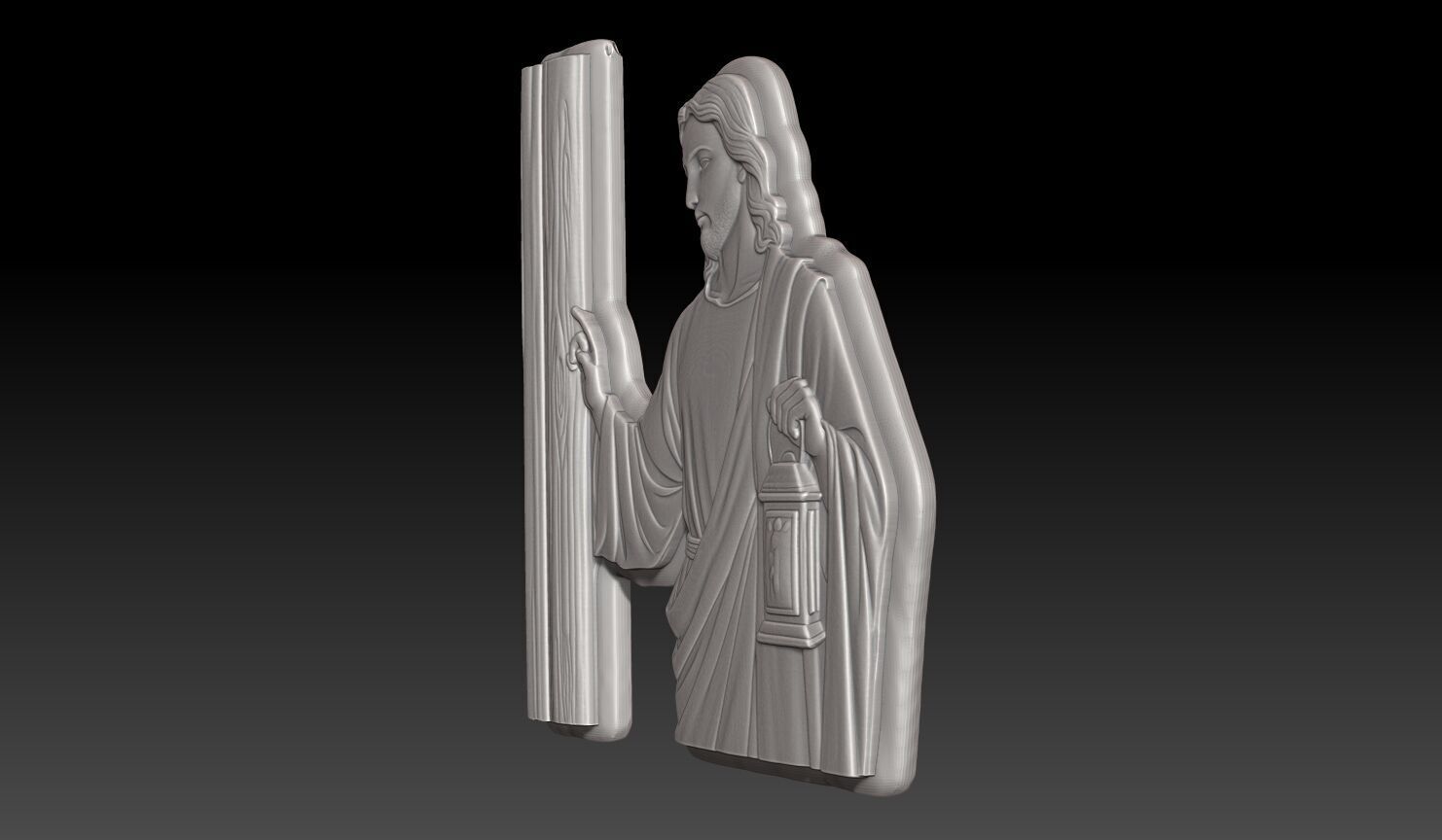 Jesus Christ knocking on a door - 250531 3D print model_1