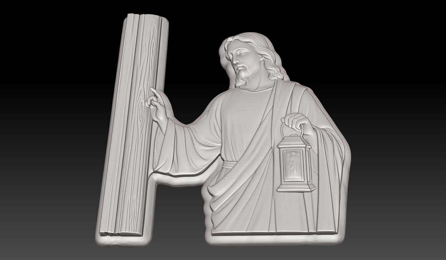 Jesus Christ knocking on a door - 250531 3D print model_8
