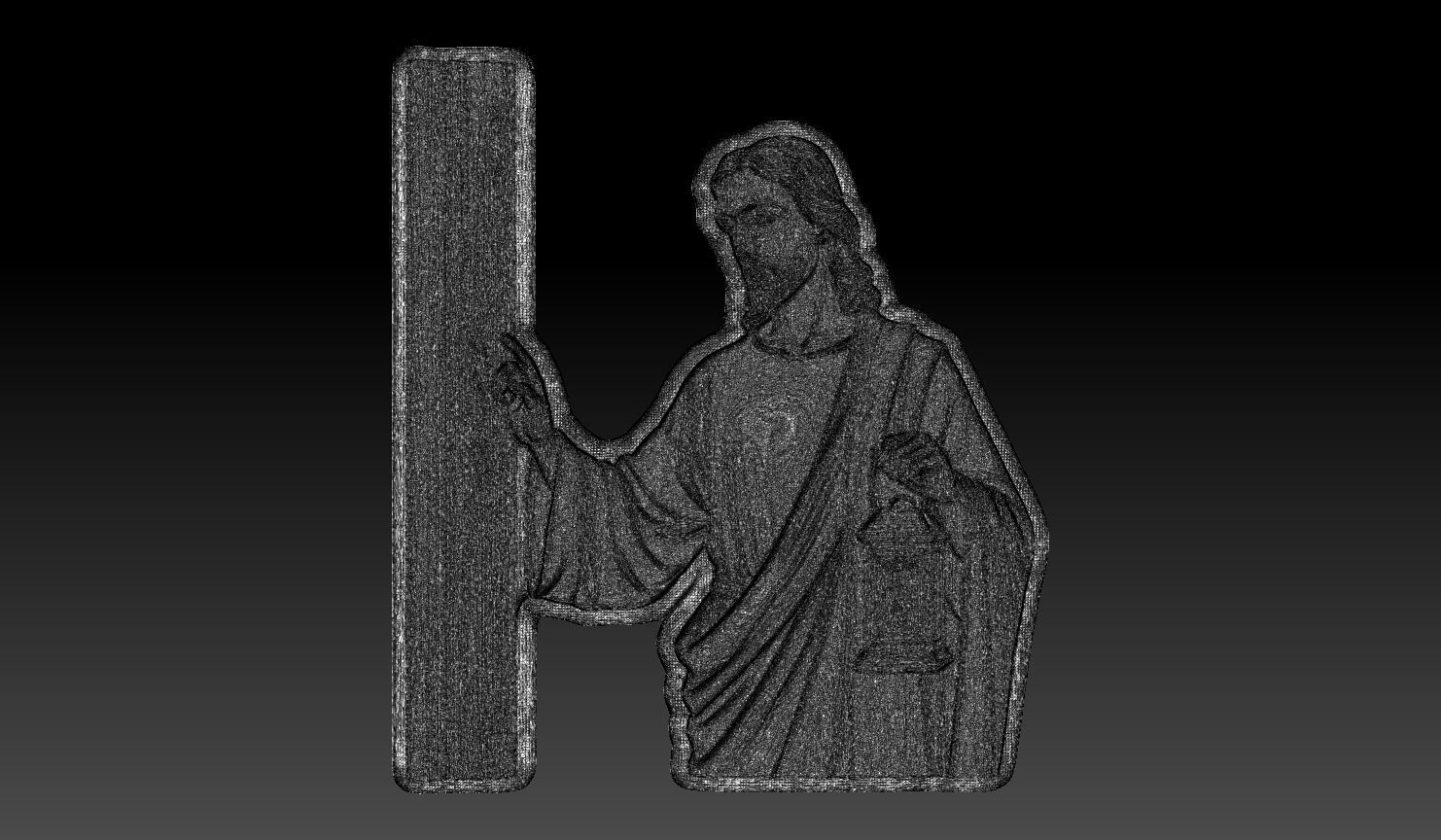 Jesus Christ knocking on a door - 250531 3D print model_12