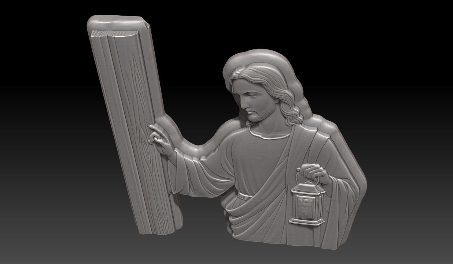 Jesus Christ knocking on a door - 250531 3D print model_6