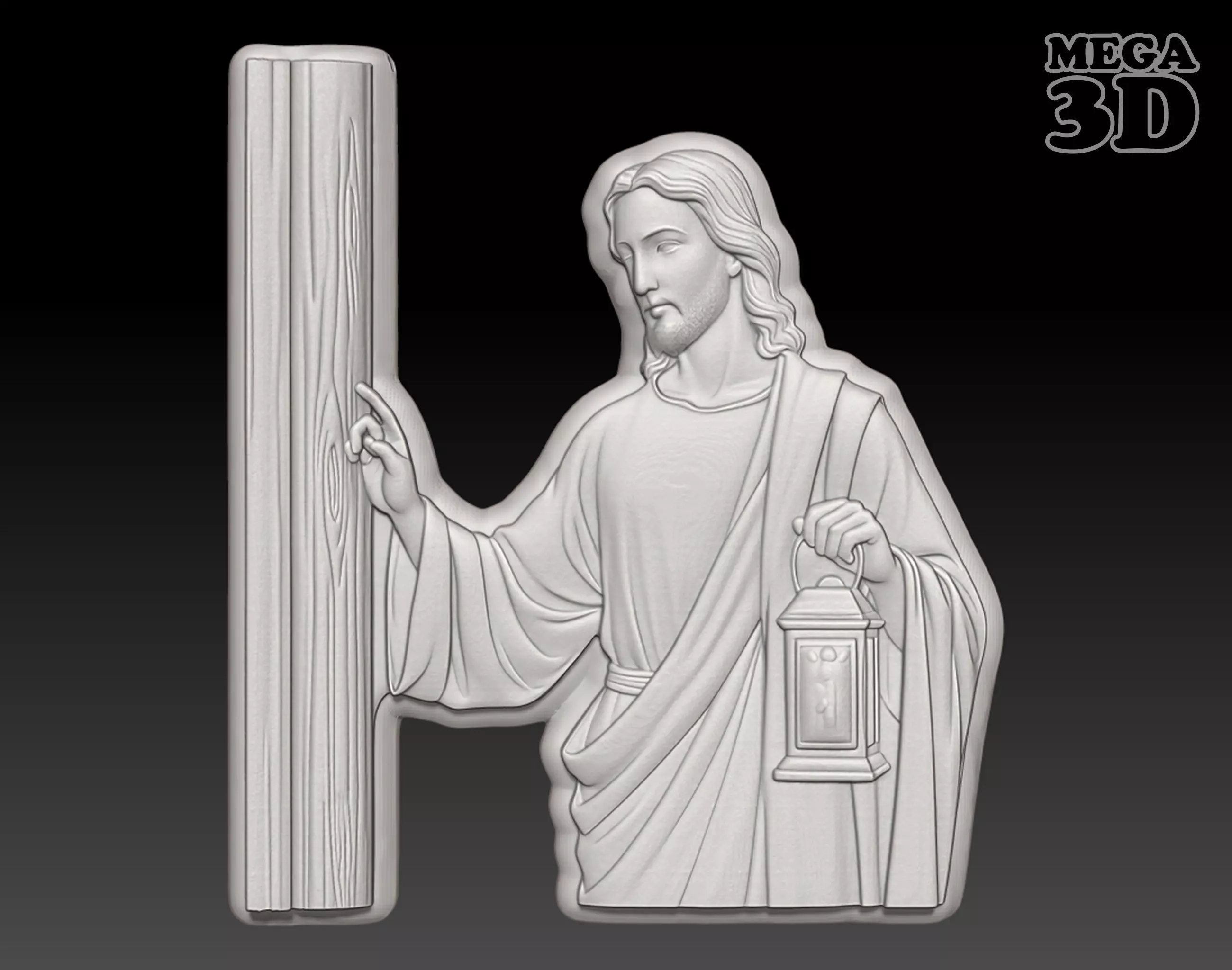 Jesus Christ knocking on a door - 250531 3D print model_0