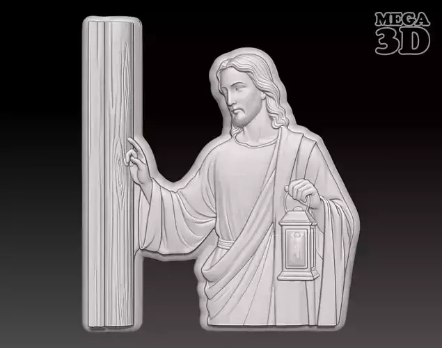 Jesus Christ knocking on a door - 250531 3D print model