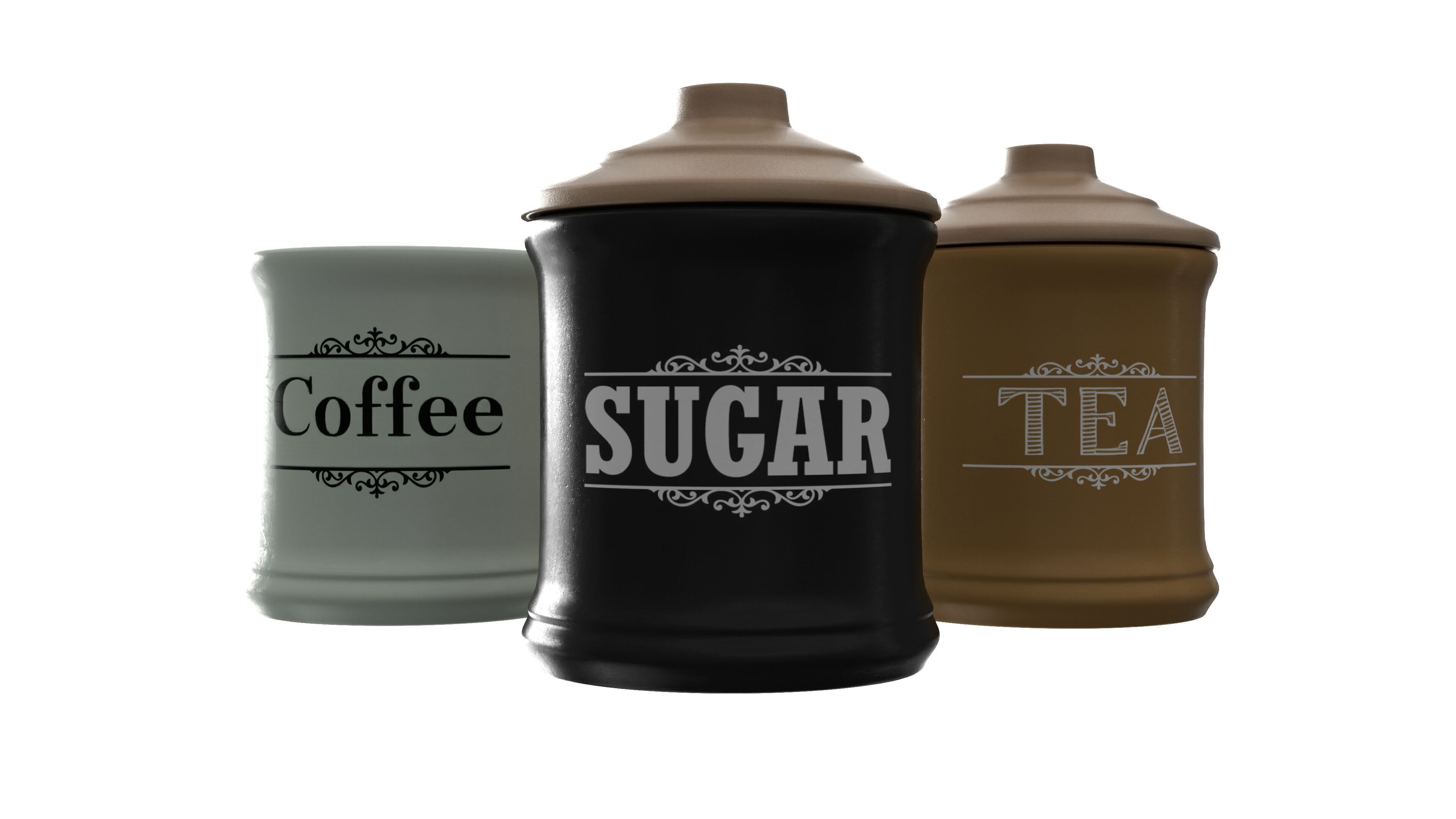 Pot 3D Model Set Low-poly 3D model_9