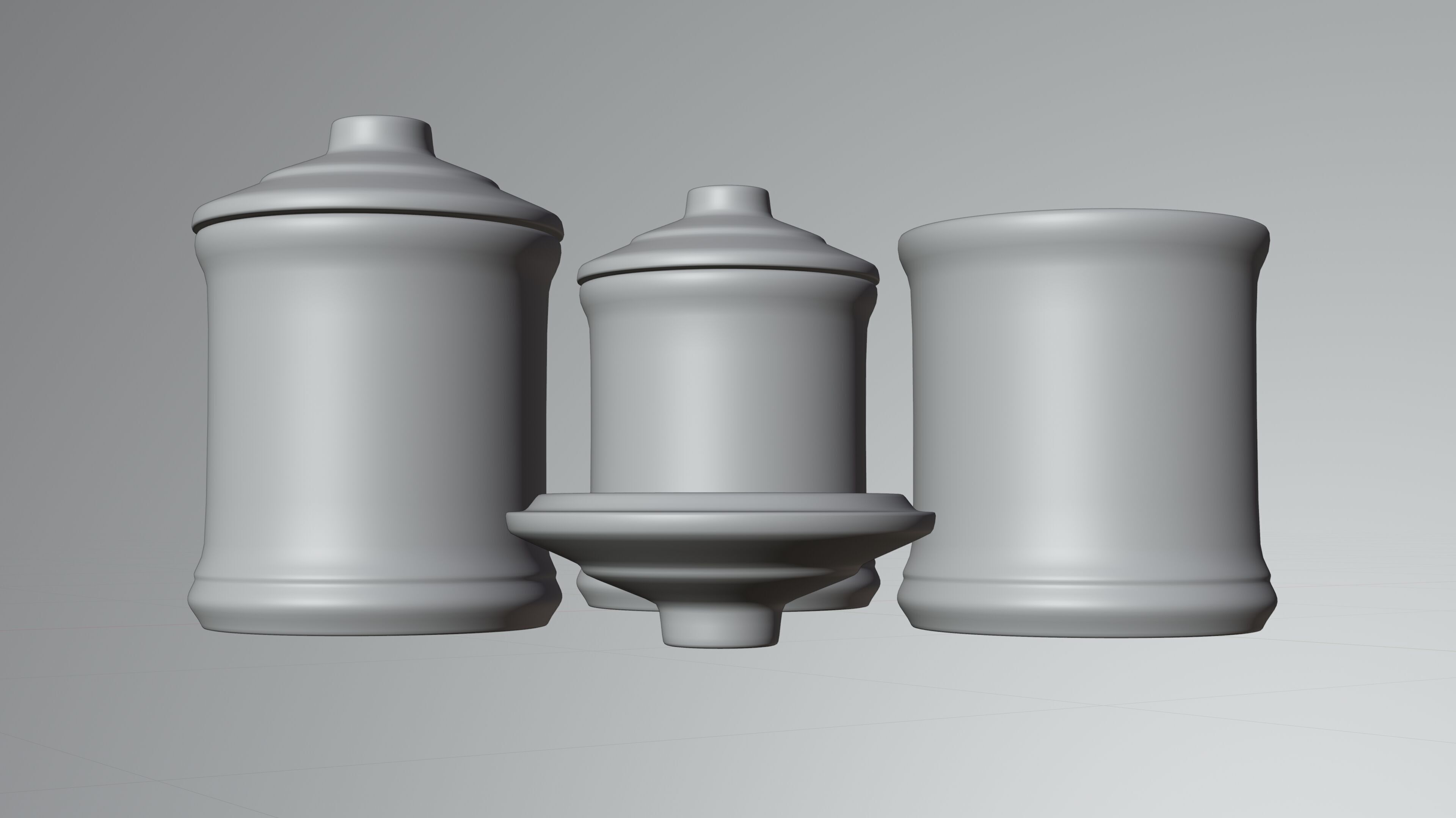 Pot 3D Model Set Low-poly 3D model_11