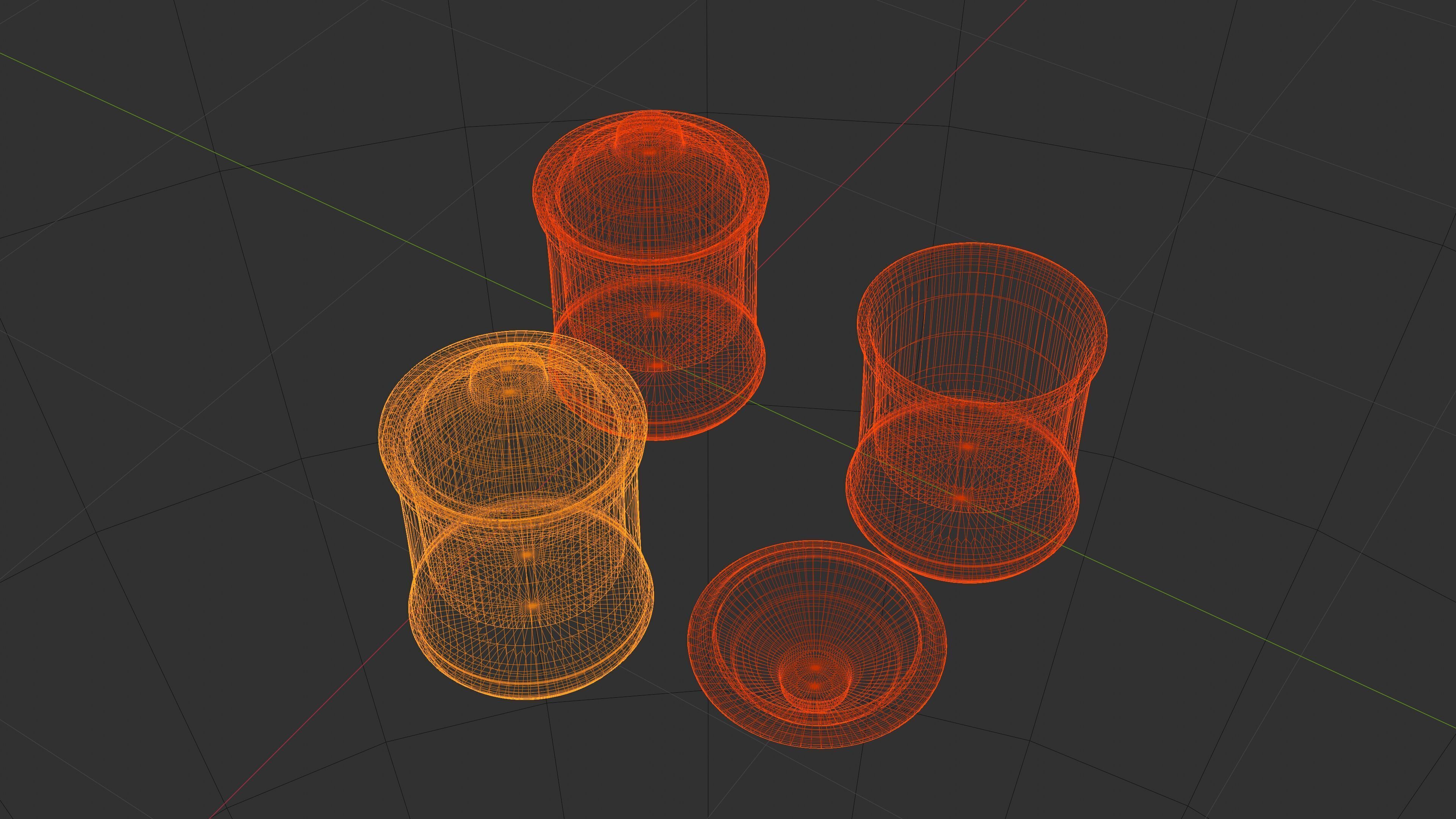 Pot 3D Model Set Low-poly 3D model_3