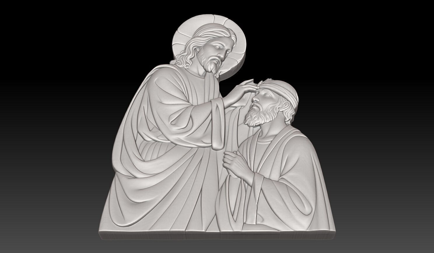Jesus Christ healing a blind person - 250531 3D print model_7