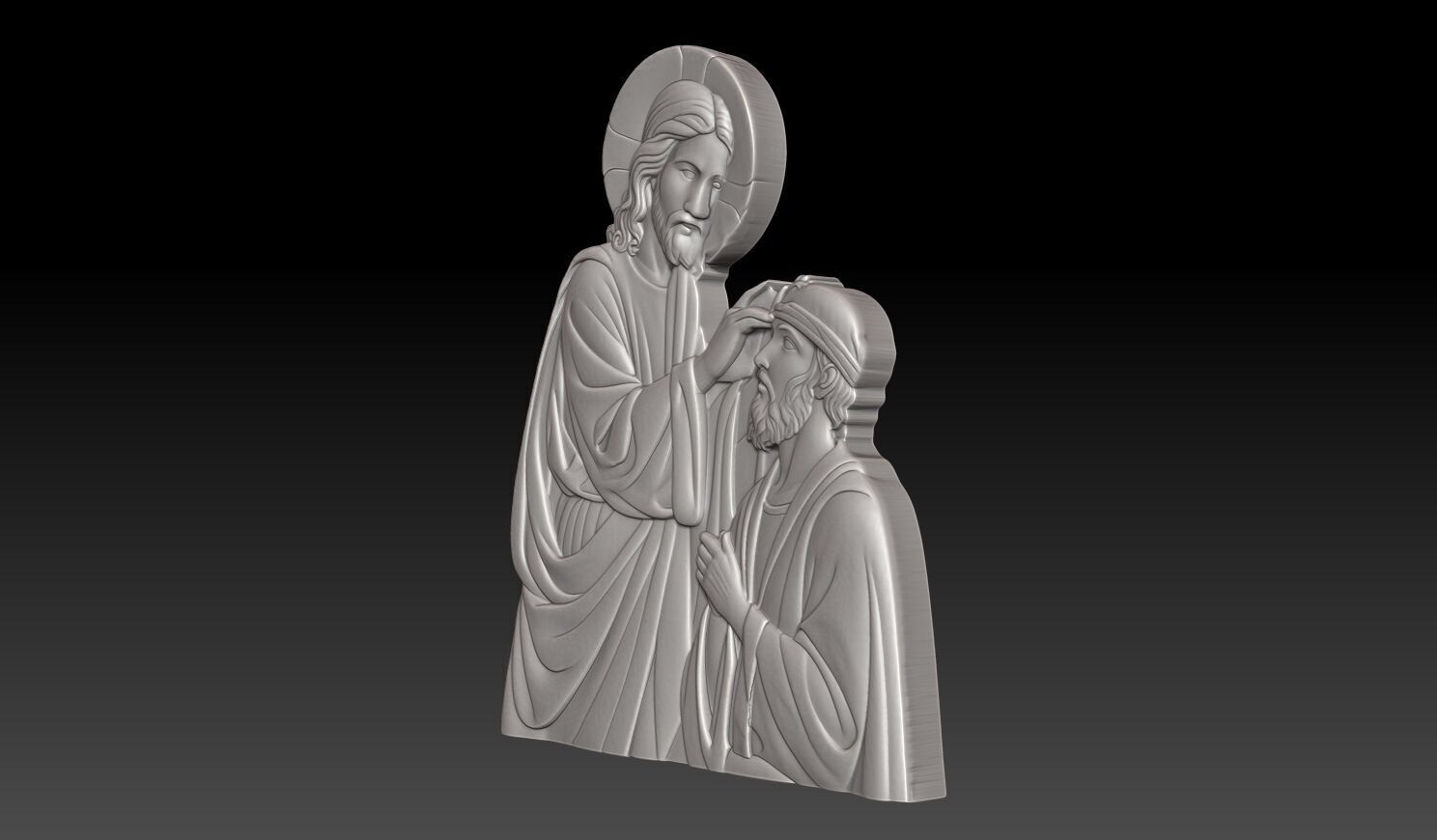 Jesus Christ healing a blind person - 250531 3D print model_2