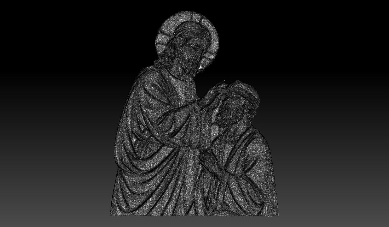 Jesus Christ healing a blind person - 250531 3D print model_12