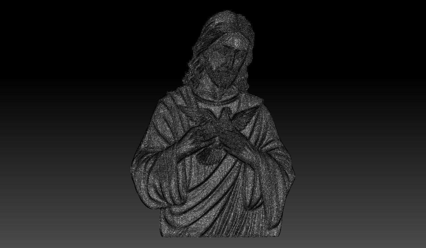 Jesus and white dove - 250531 3D print model_11