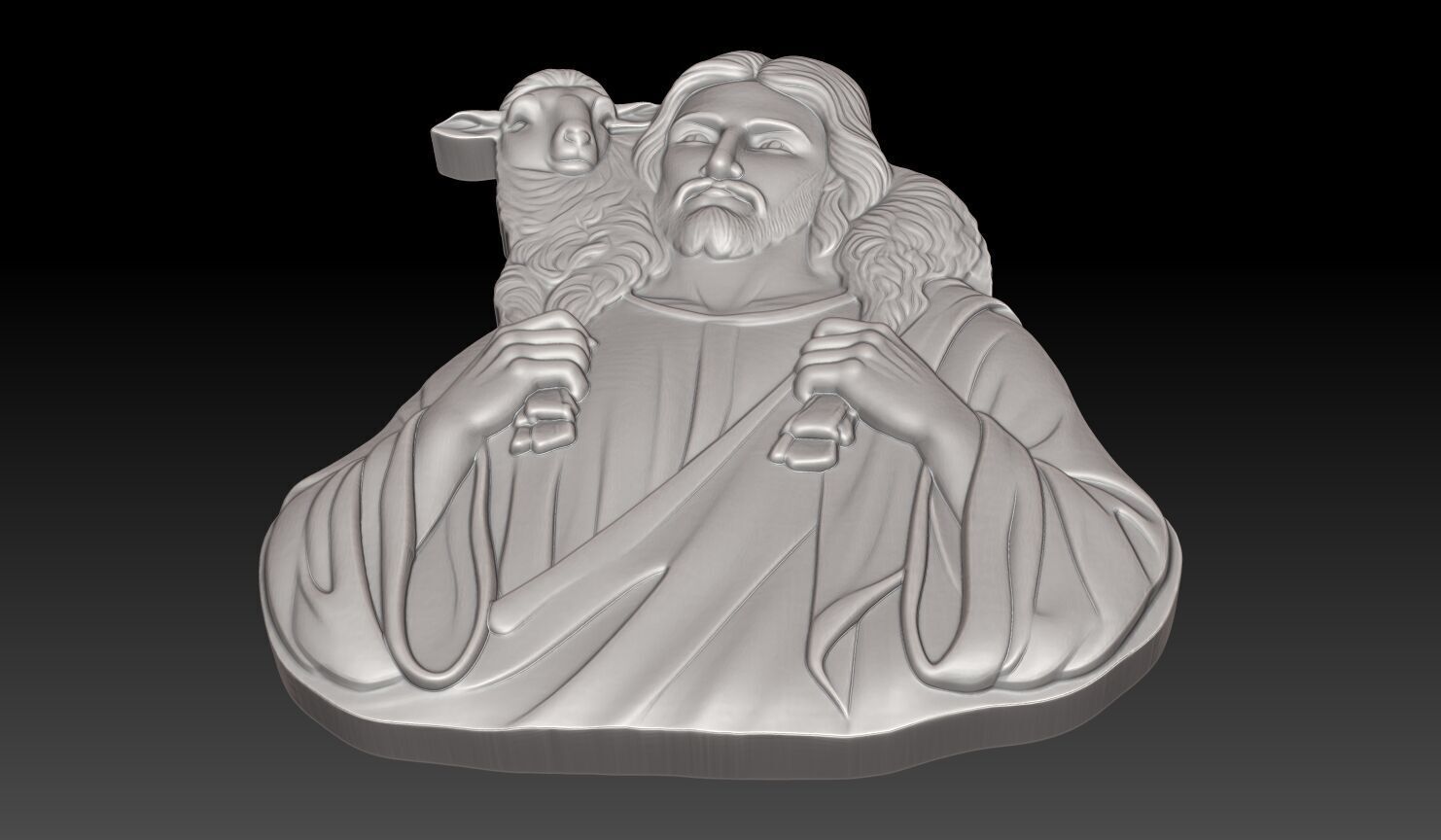 Jesus and a lamb - 250531 3D print model_7