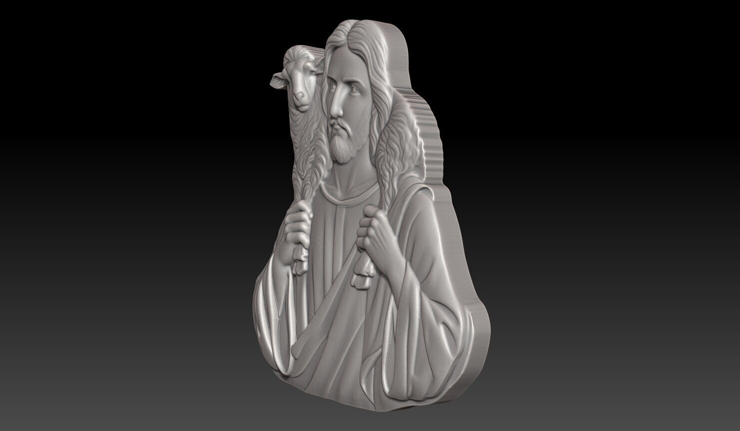 Jesus and a lamb - 250531 3D print model_2