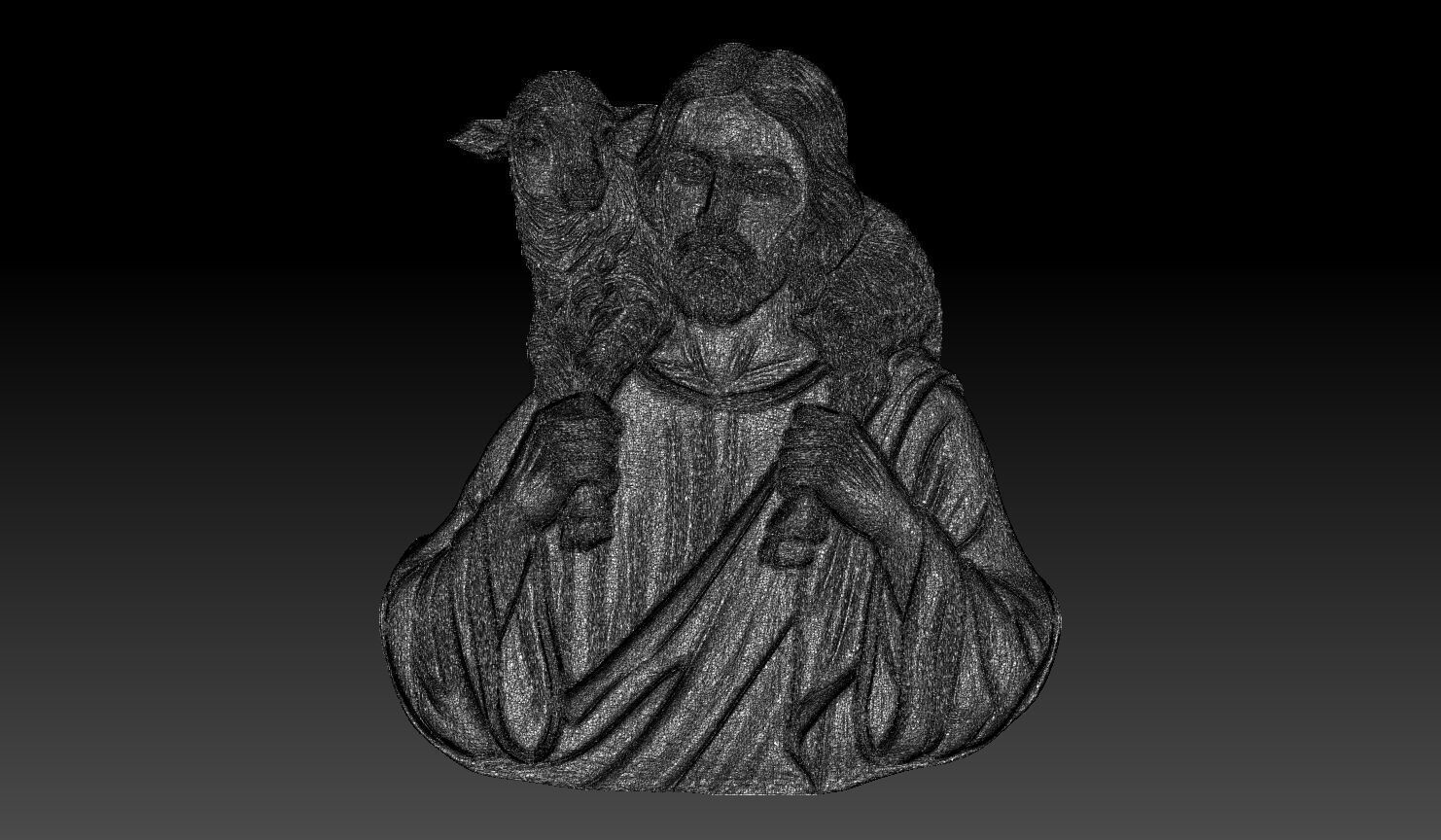 Jesus and a lamb - 250531 3D print model_12