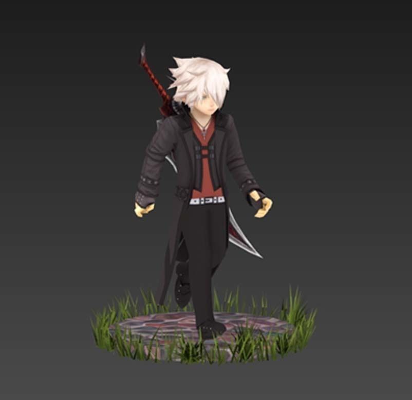 Fantasy Dark Knight Low-poly 3D model_2