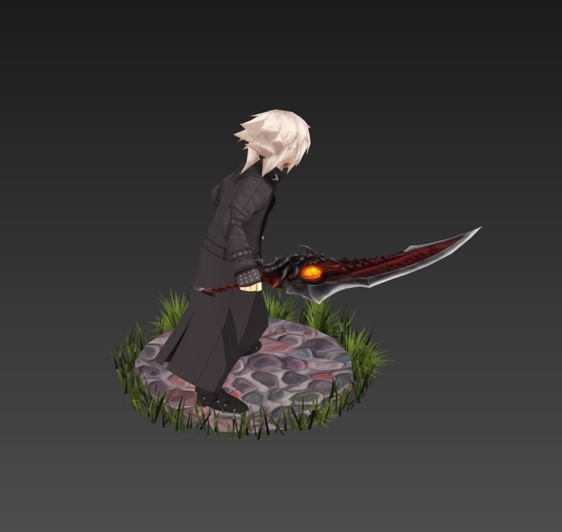 Fantasy Dark Knight Low-poly 3D model_5