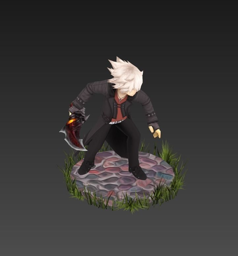 Fantasy Dark Knight Low-poly 3D model