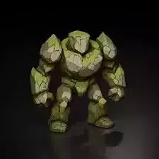 moss covered stone golem warrior Low-poly 3D model