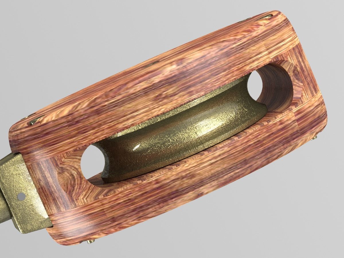 Wooden Block for boat 3D model_5