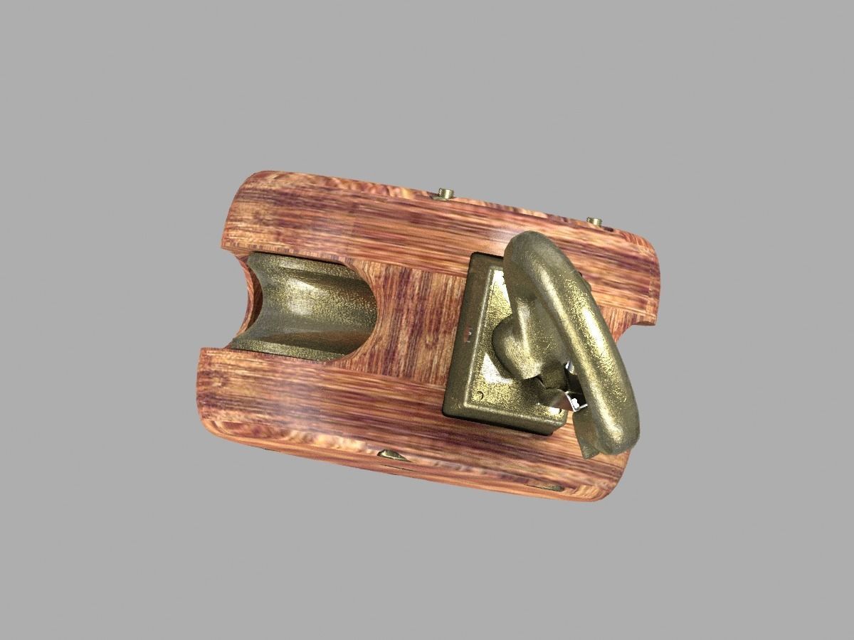 Wooden Block for boat 3D model_4