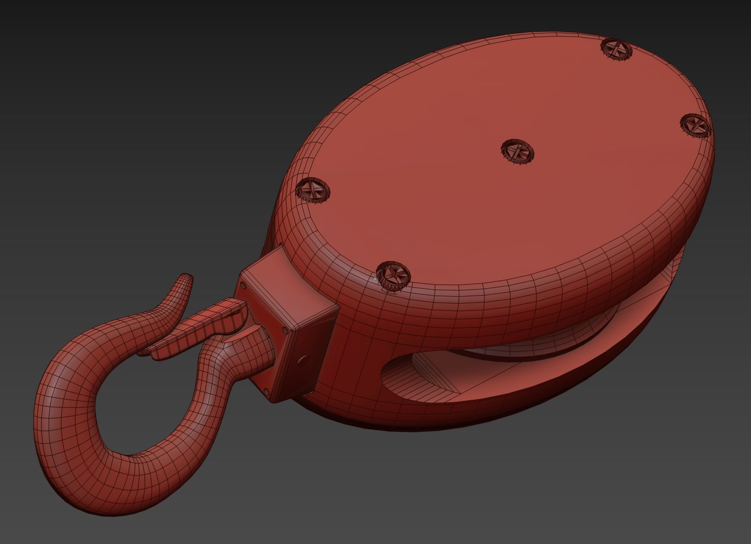 Wooden Block for boat 3D model_2