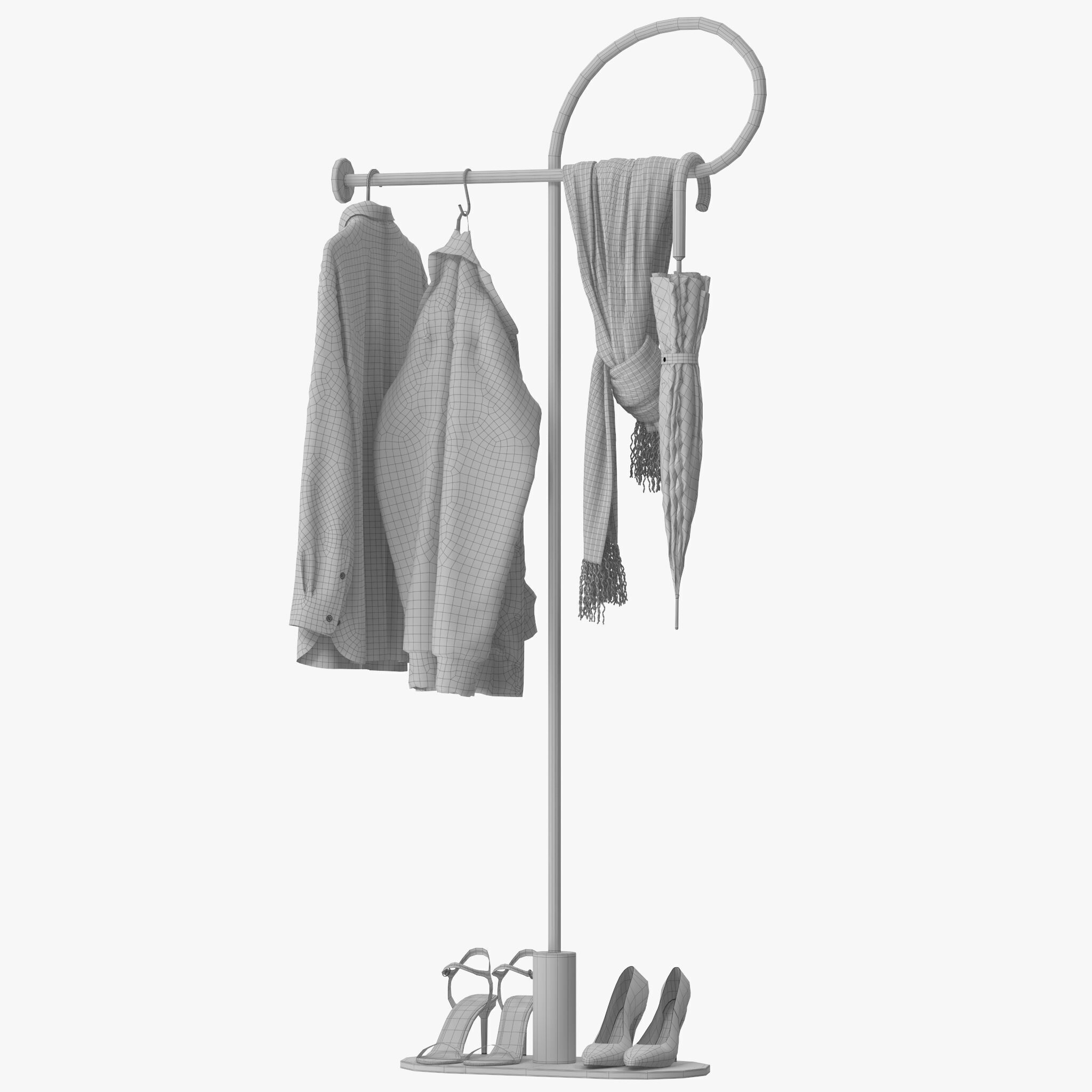 Clothing Rack Coat Rack 3D model_19