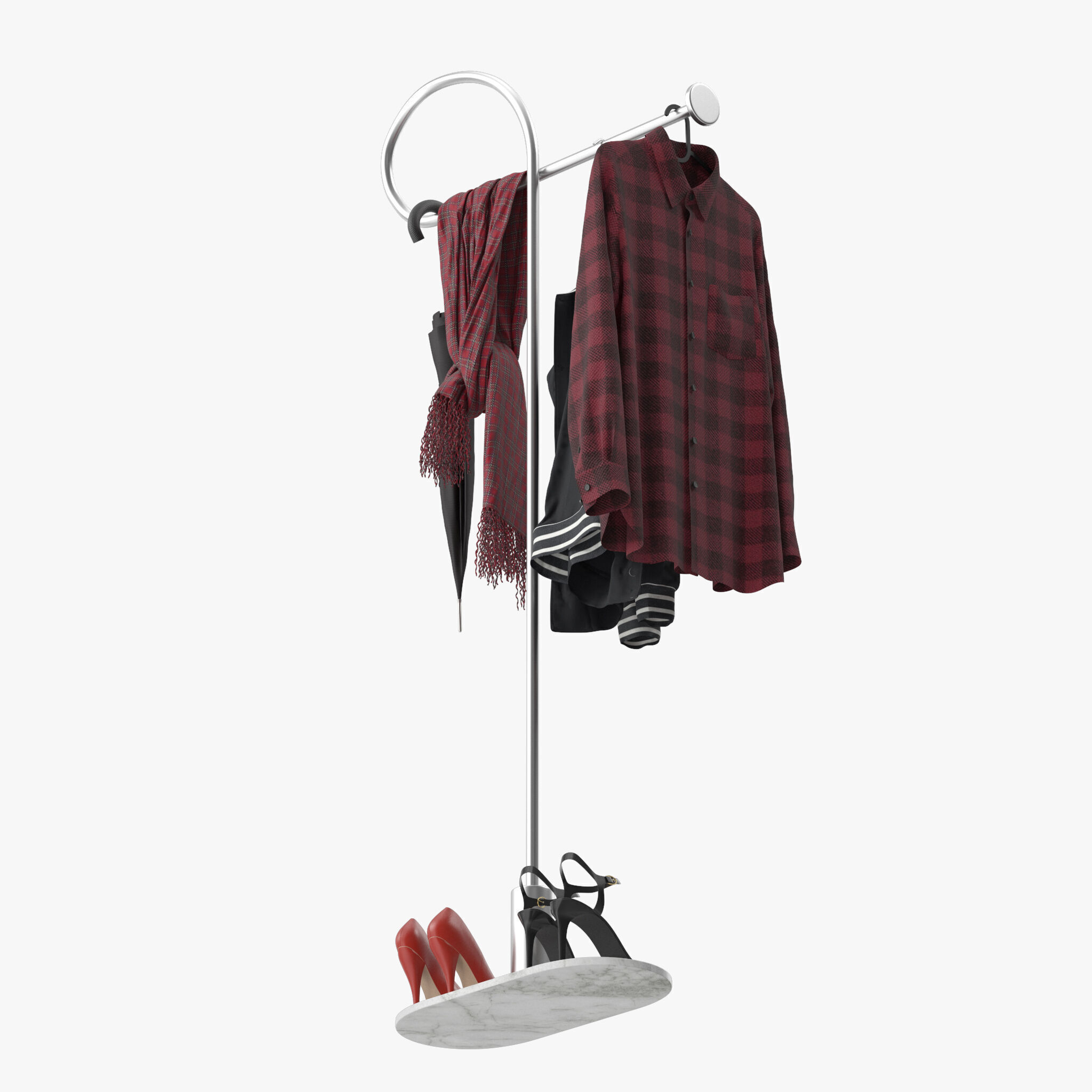 Clothing Rack Coat Rack 3D model_16