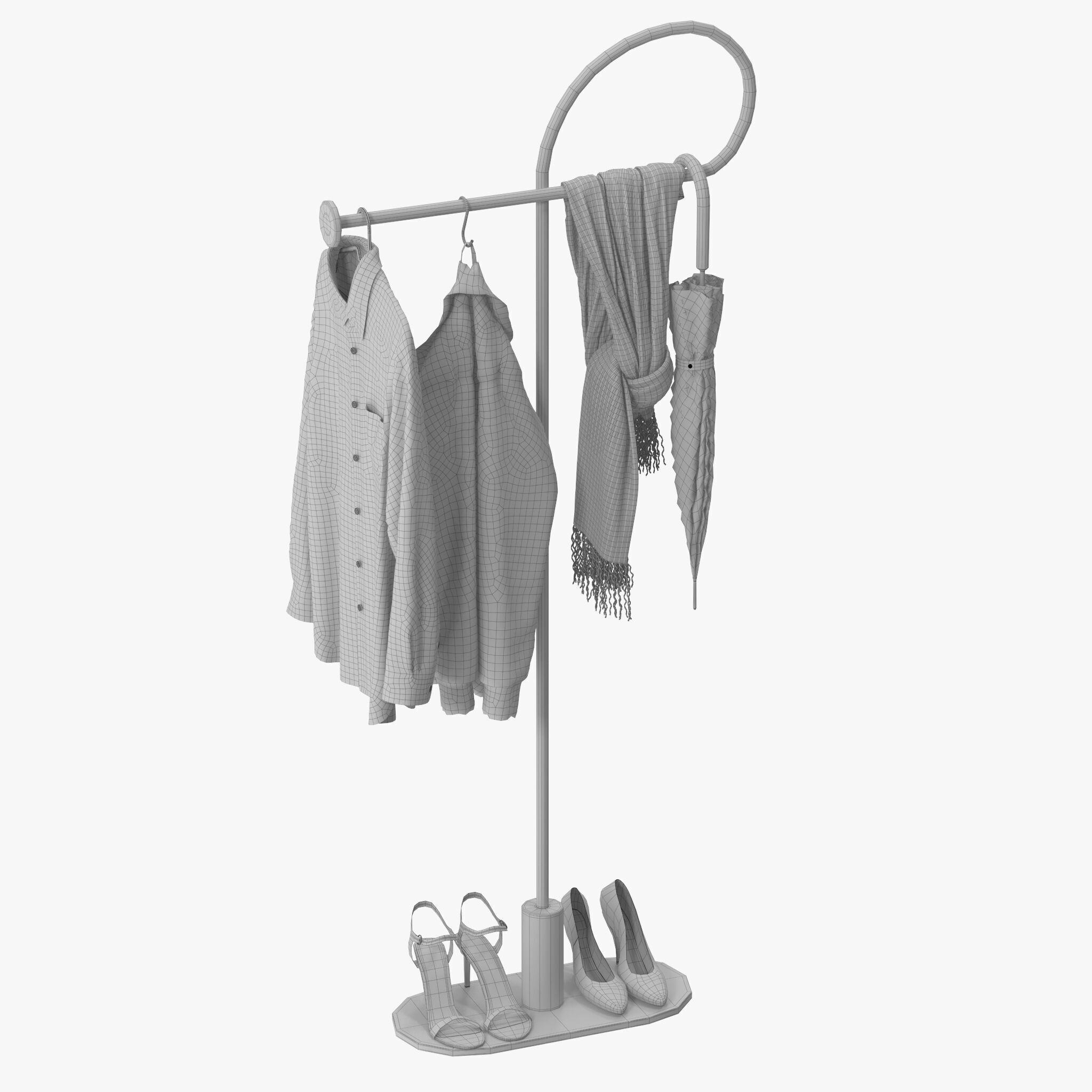 Clothing Rack Coat Rack 3D model_20