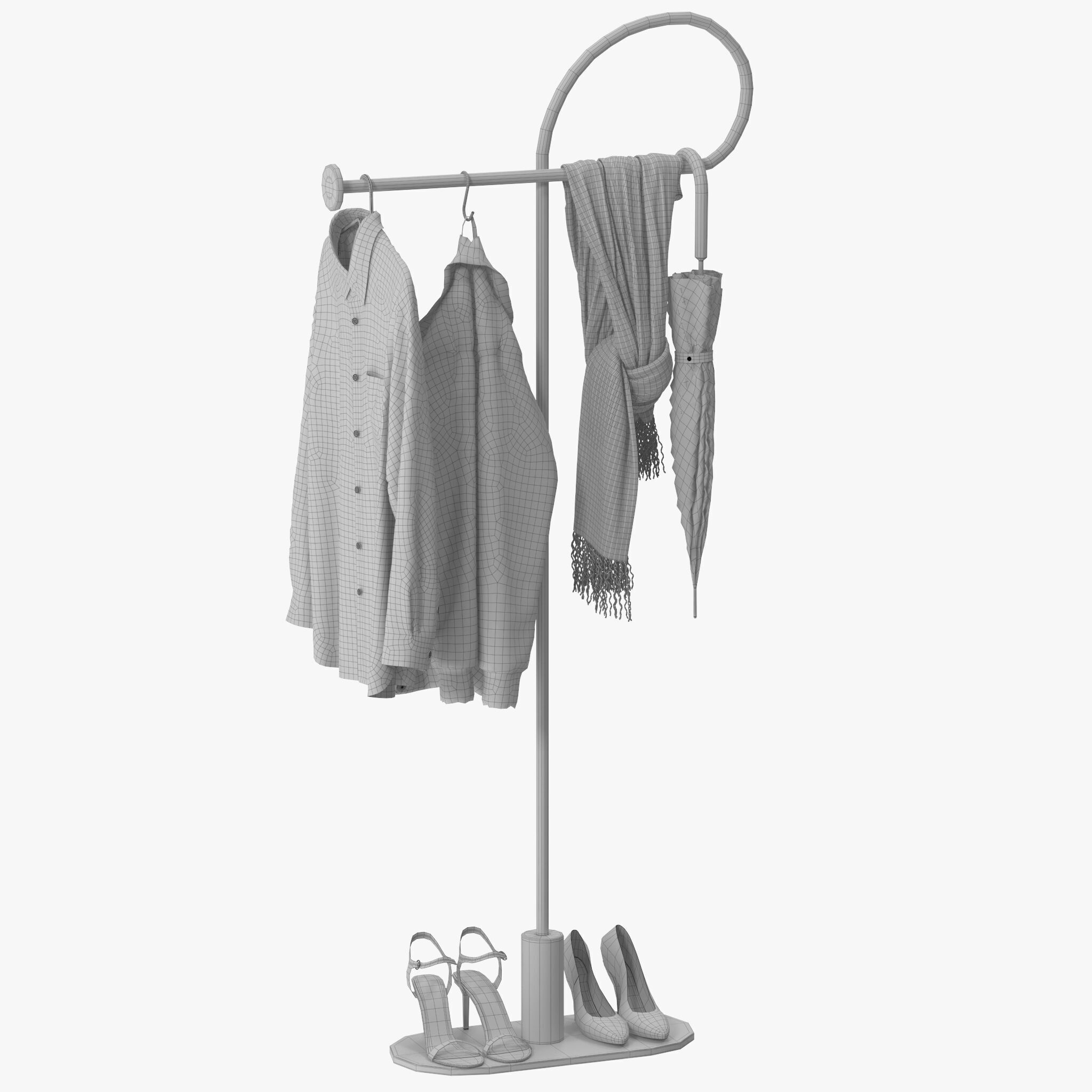 Clothing Rack Coat Rack 3D model_18