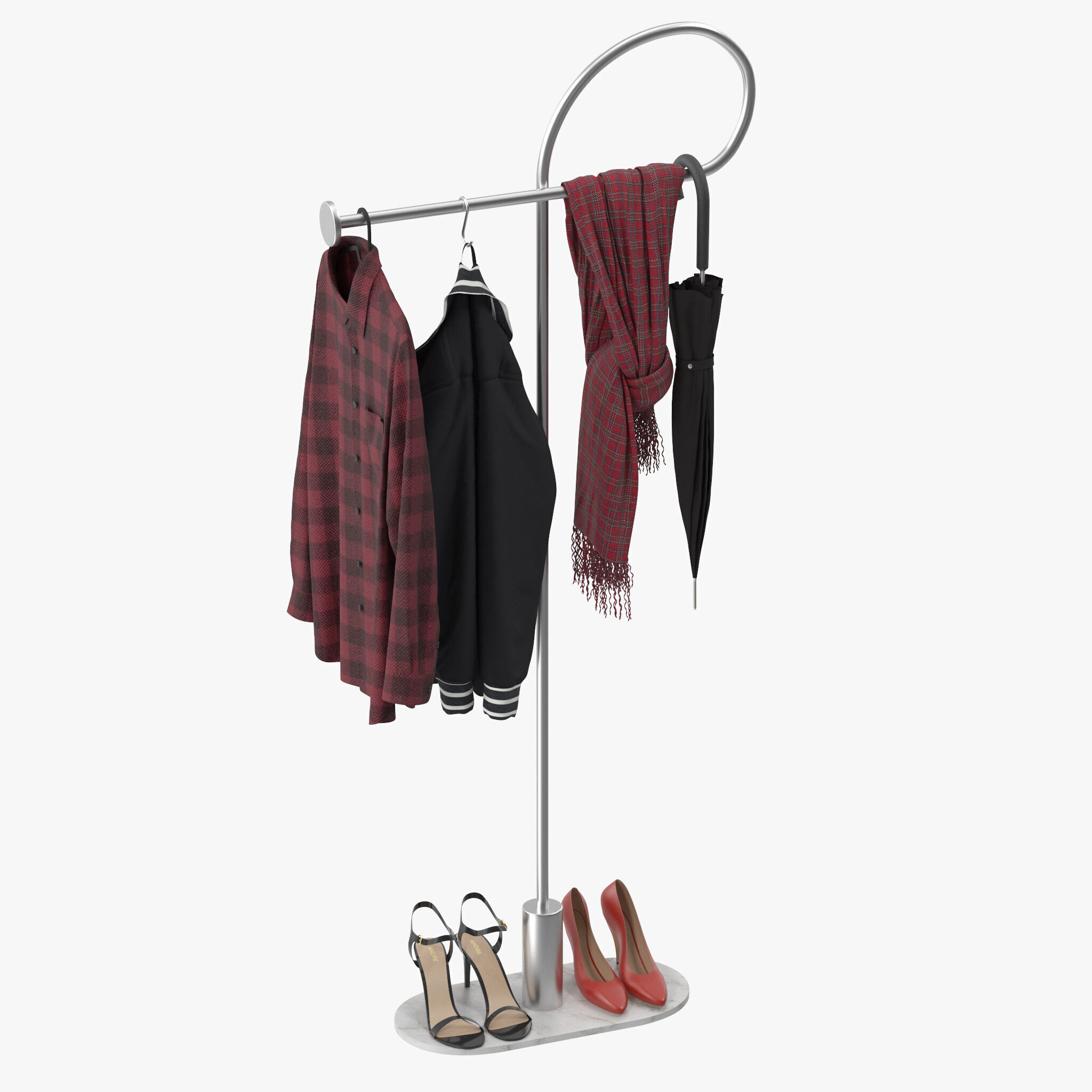 Clothing Rack Coat Rack 3D model_6