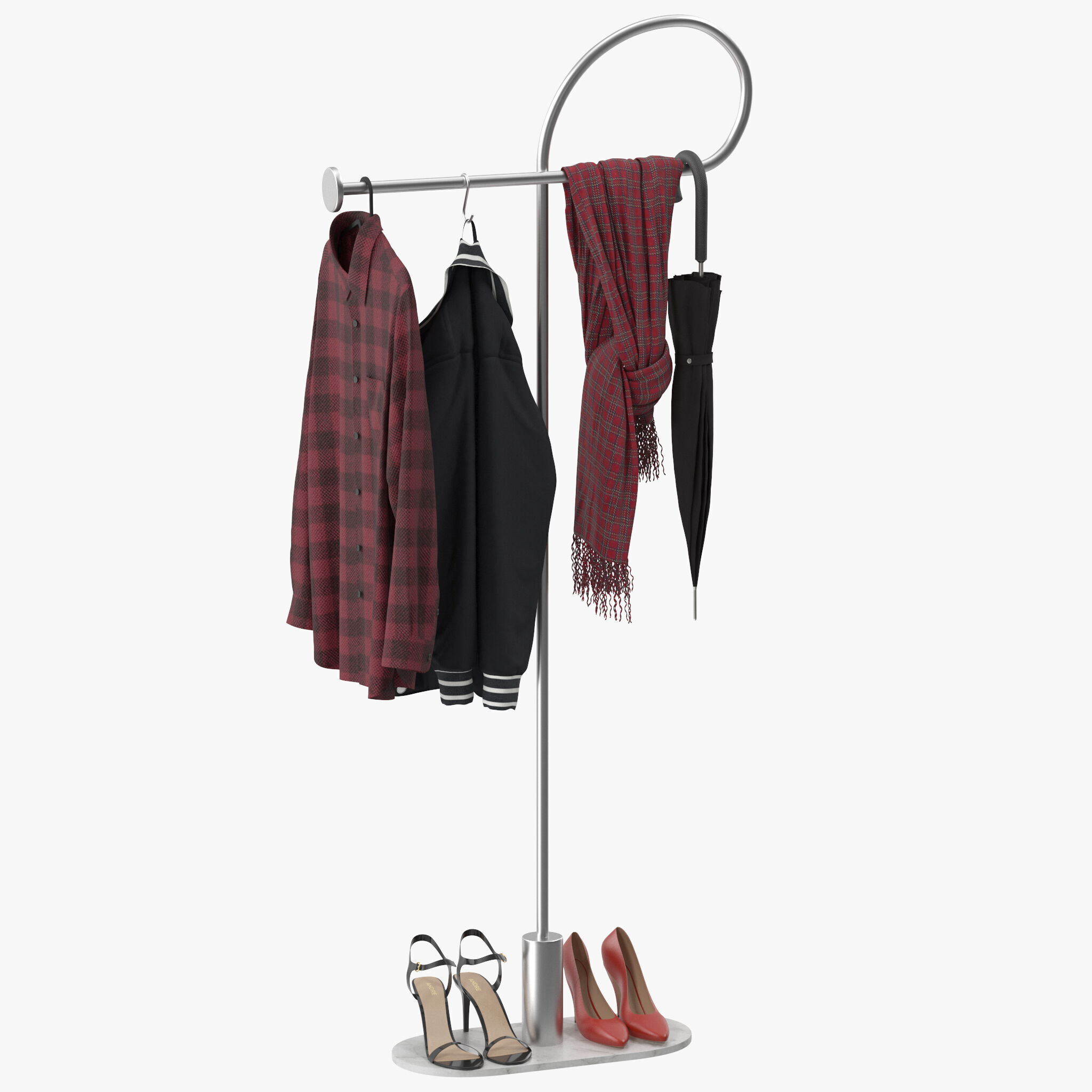 Clothing Rack Coat Rack 3D model_10