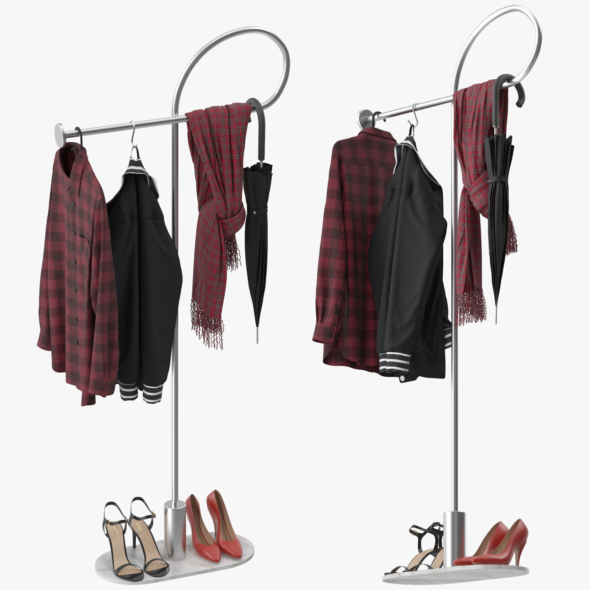 Clothing Rack Coat Rack 3D model_1
