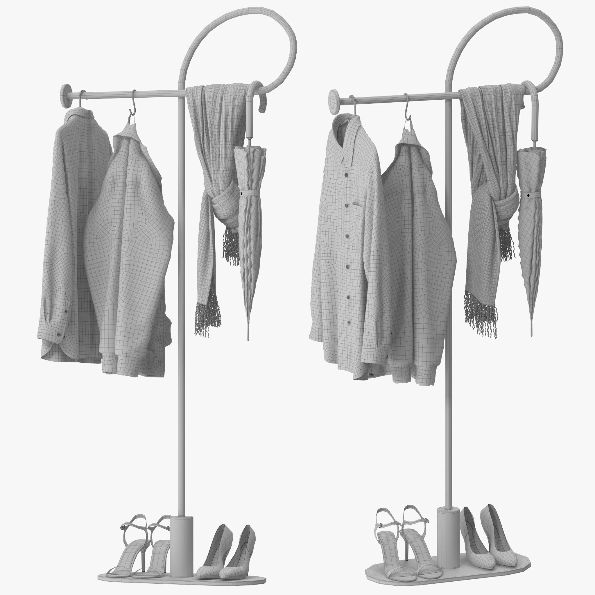 Clothing Rack Coat Rack 3D model_17