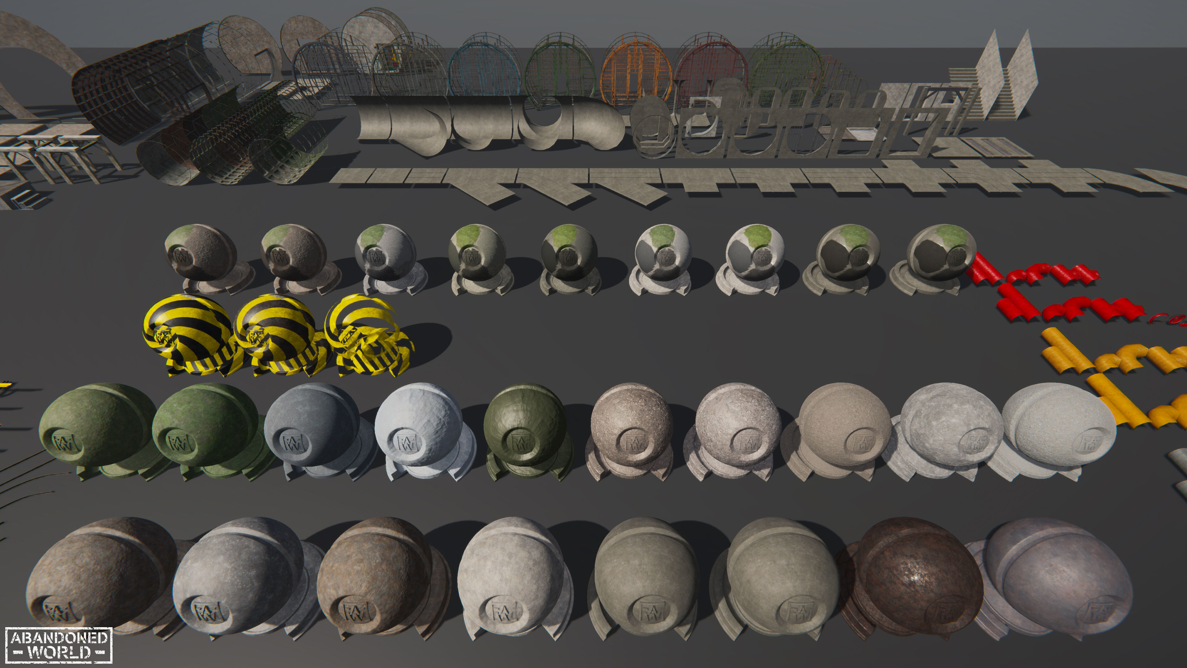 Modular Underground Tunnels for Unity Low-poly 3D model_63