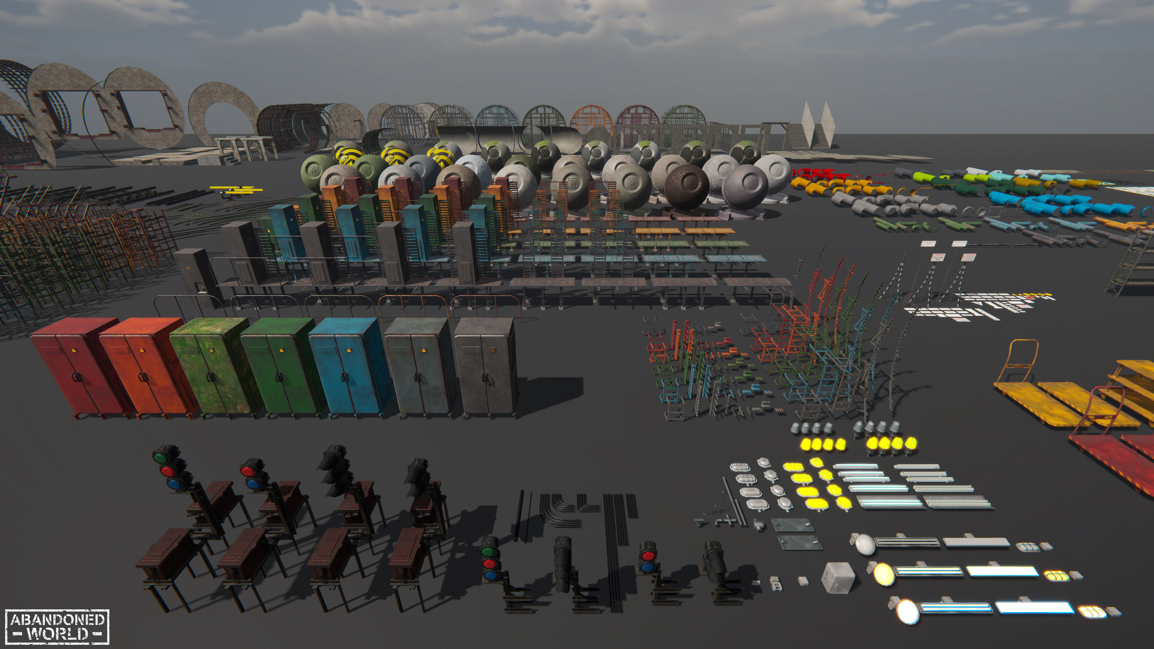 Modular Underground Tunnels for Unity Low-poly 3D model_54