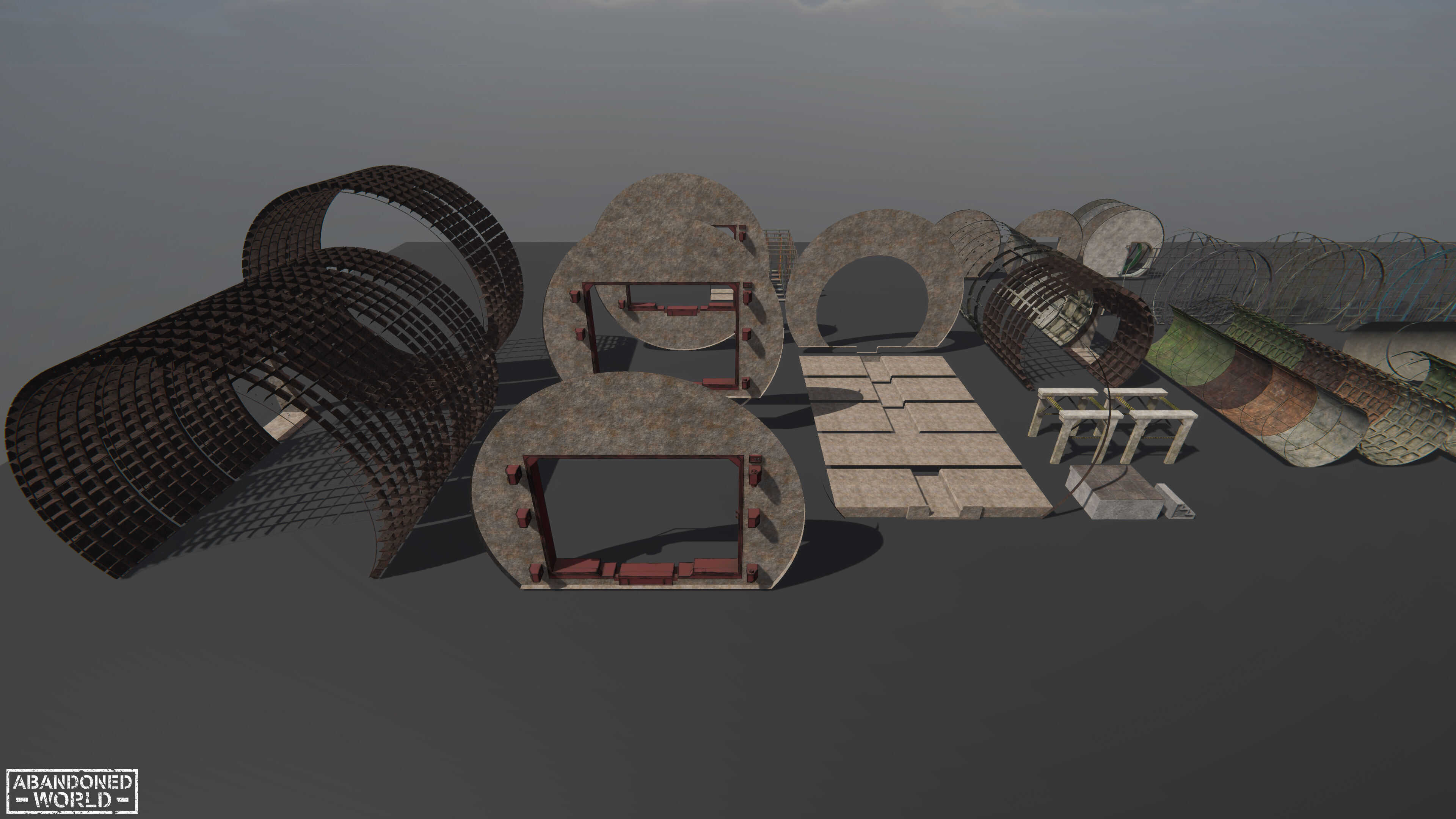 Modular Underground Tunnels for Unity Low-poly 3D model_64