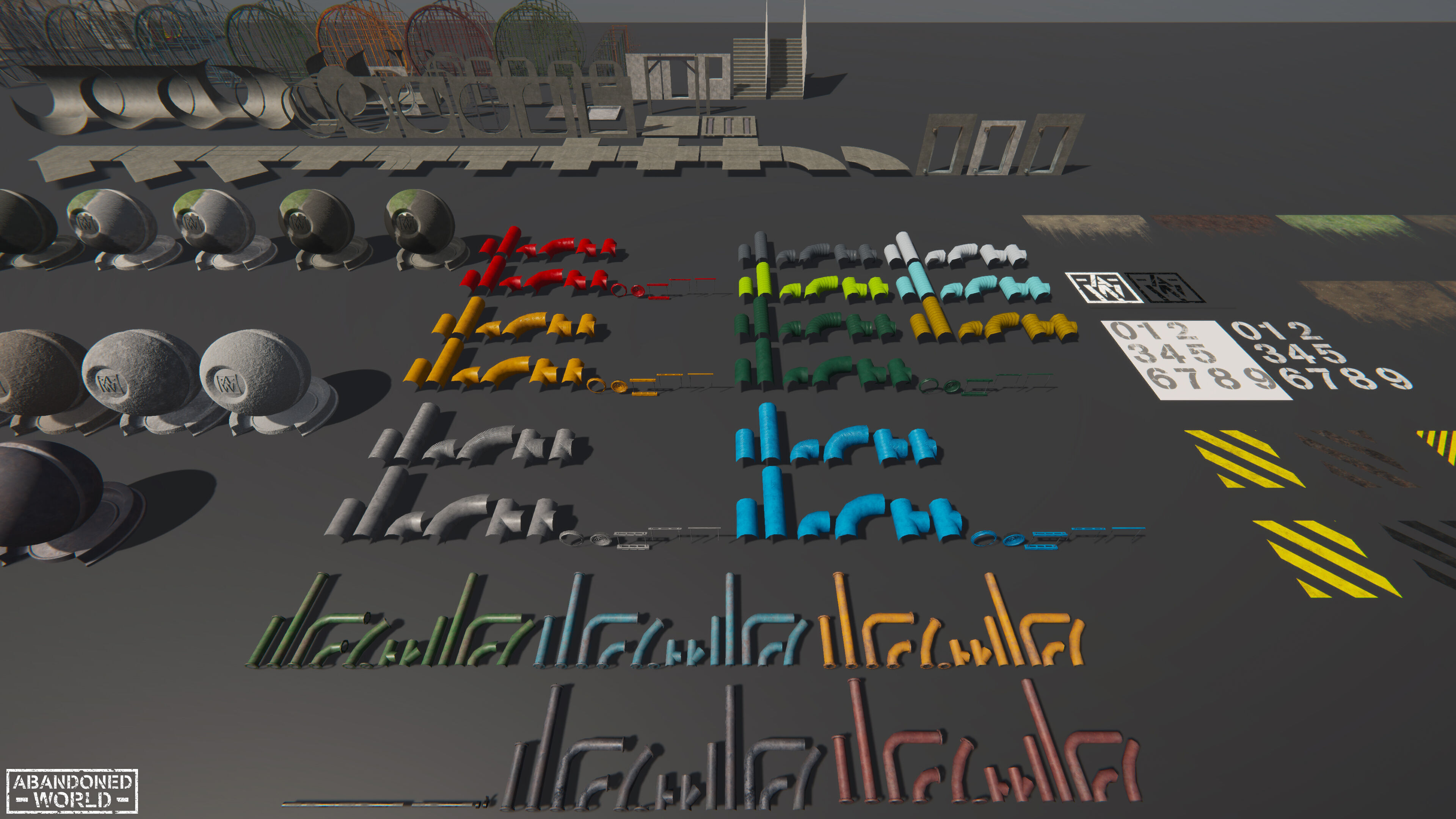 Modular Underground Tunnels for Unity Low-poly 3D model_62