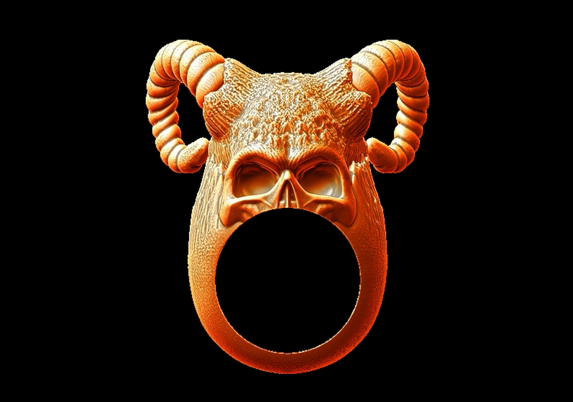 Skull King Ring 3D print model_10