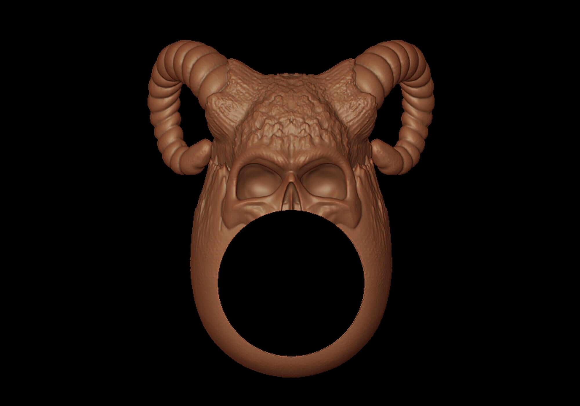 Skull King Ring 3D print model_8