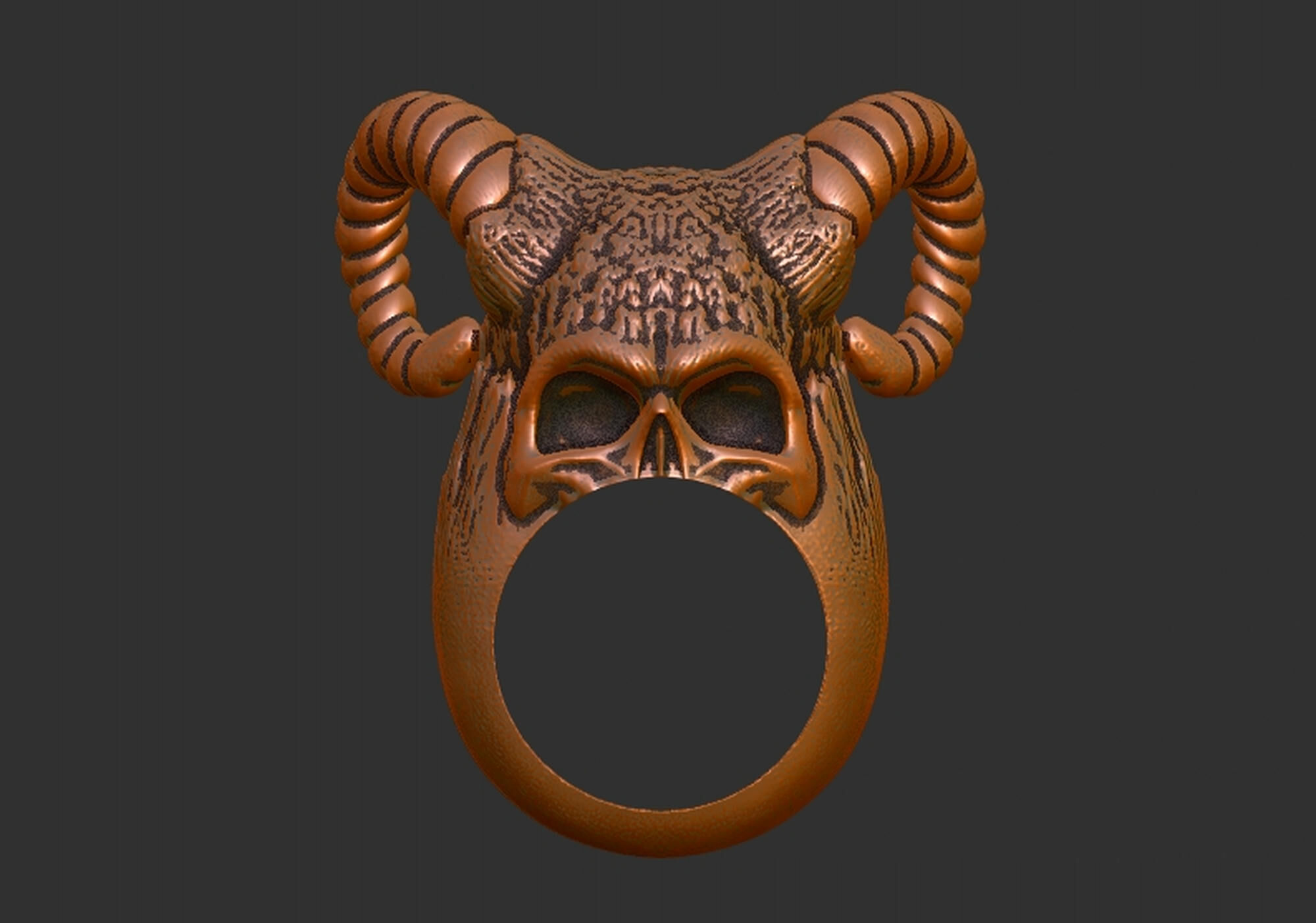 Skull King Ring 3D print model_9