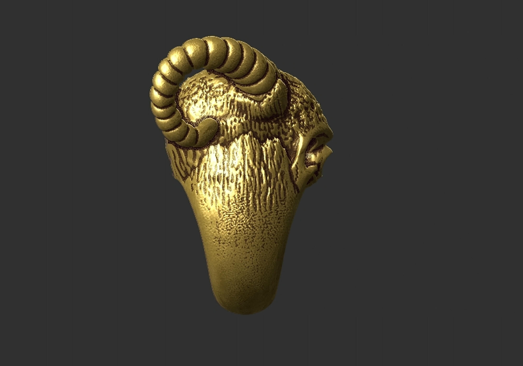 Skull King Ring 3D print model_3