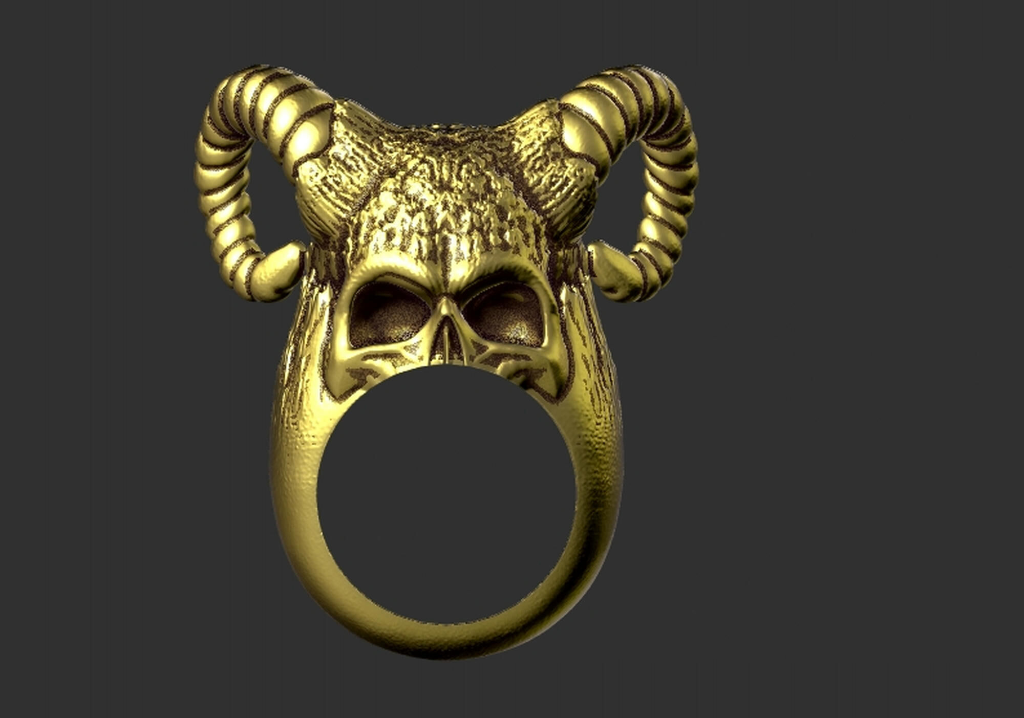 Skull King Ring 3D print model_12