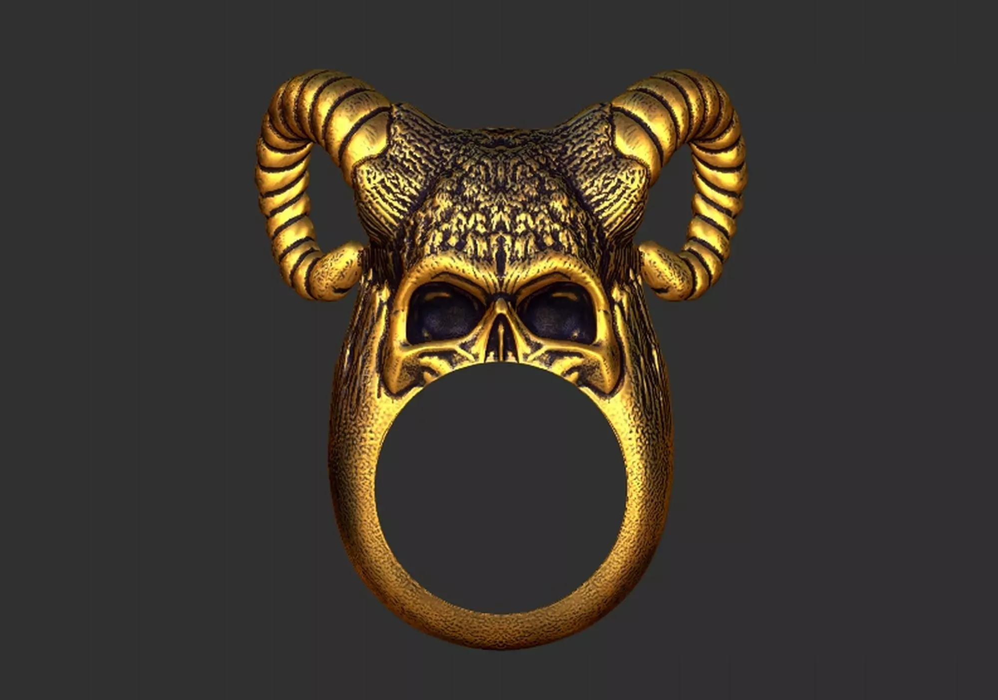Skull King Ring 3D print model_0