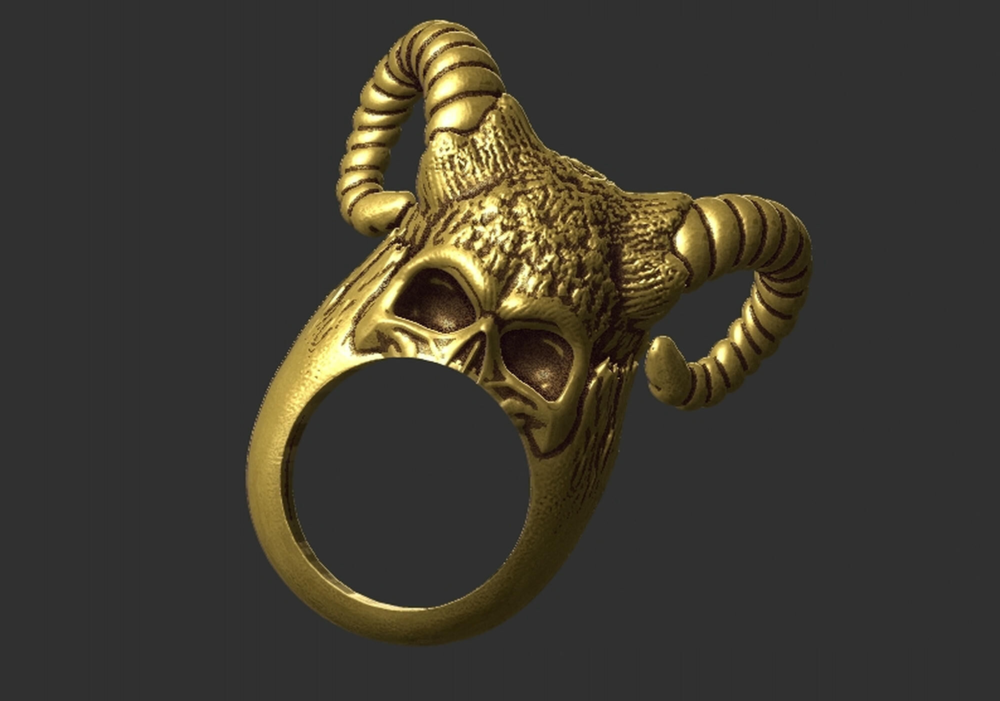 Skull King Ring 3D print model_1