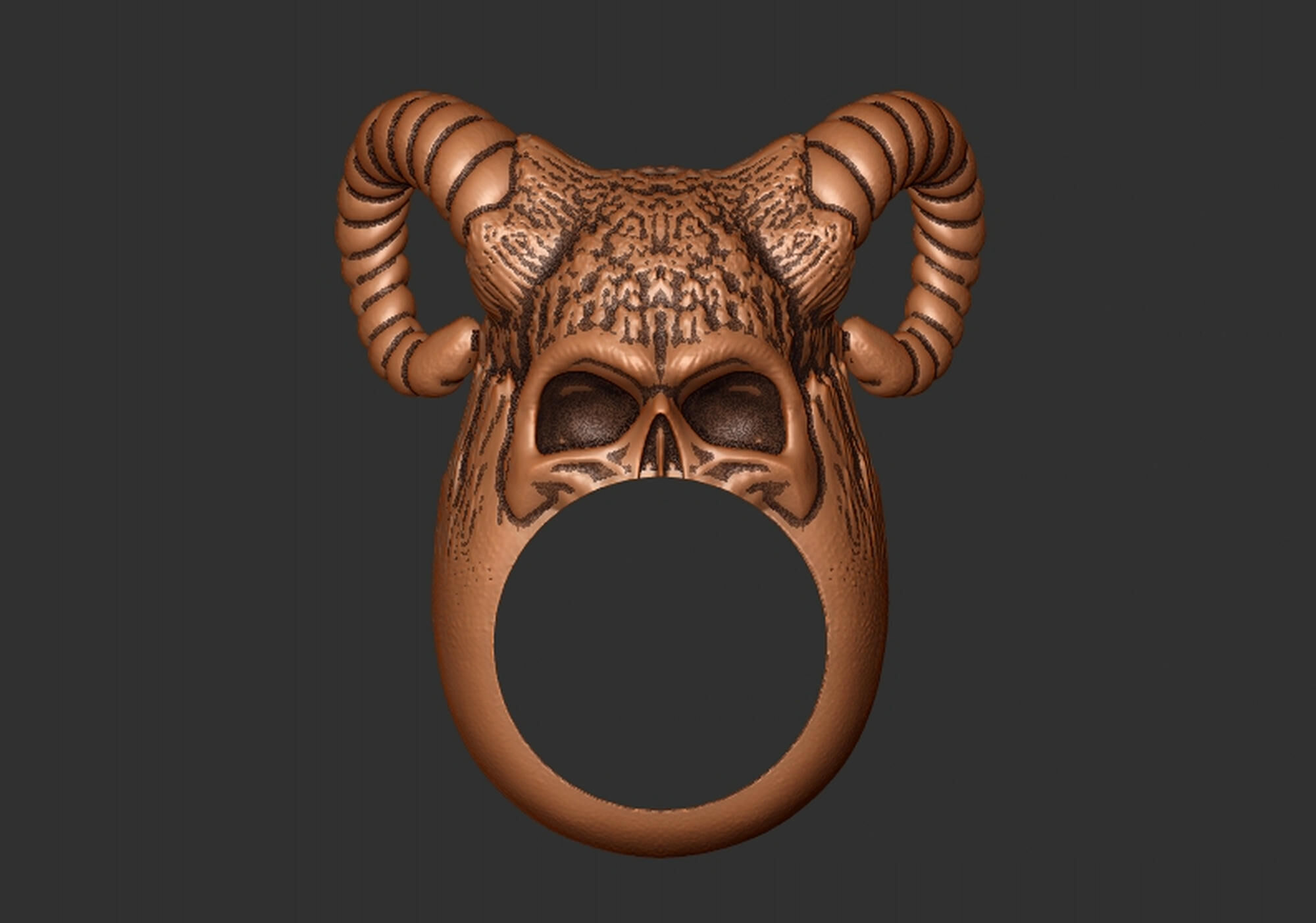 Skull King Ring 3D print model_7