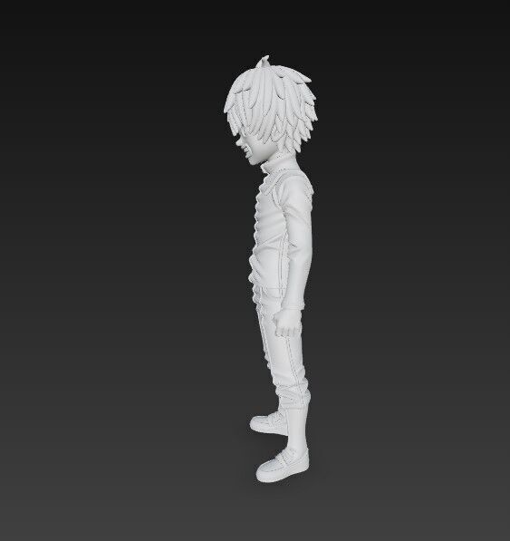 Furious Glare Dynamic Anime Character 3D Print Model 3D model_21