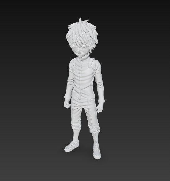 Furious Glare Dynamic Anime Character 3D Print Model 3D model_22