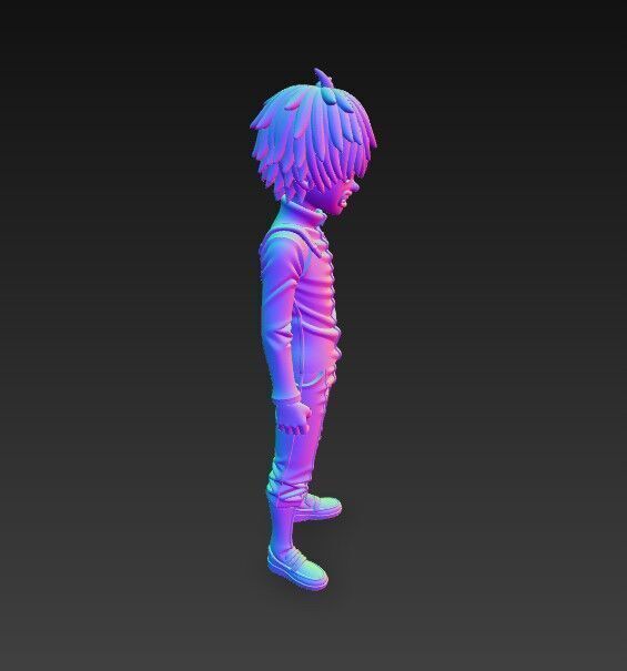 Furious Glare Dynamic Anime Character 3D Print Model 3D model_1